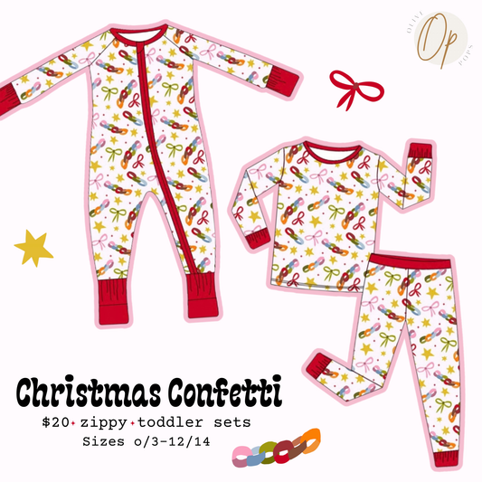 PREORDER Christmas Confetti Zippy & 2 piece
